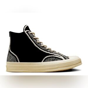 Converse Chuck Taylor 70 Renew Knit sneakers in black and egret. Size women 6.5